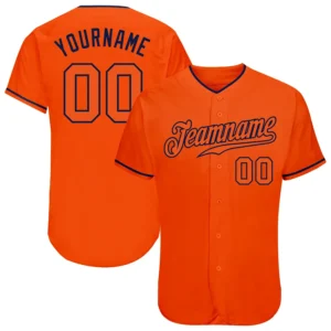 Custom Orange Baseball Jersey with Orange-Navy