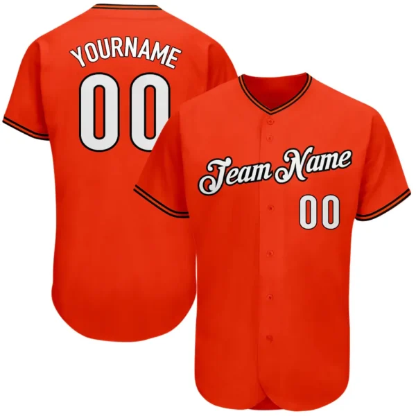 Custom Orange Baseball Jersey with White-Black
