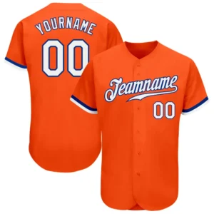 Custom Orange Baseball Jersey with White-Royal