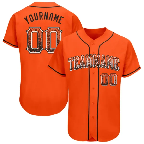 Custom Orange Drift Fashion Baseball Jersey with Black-White