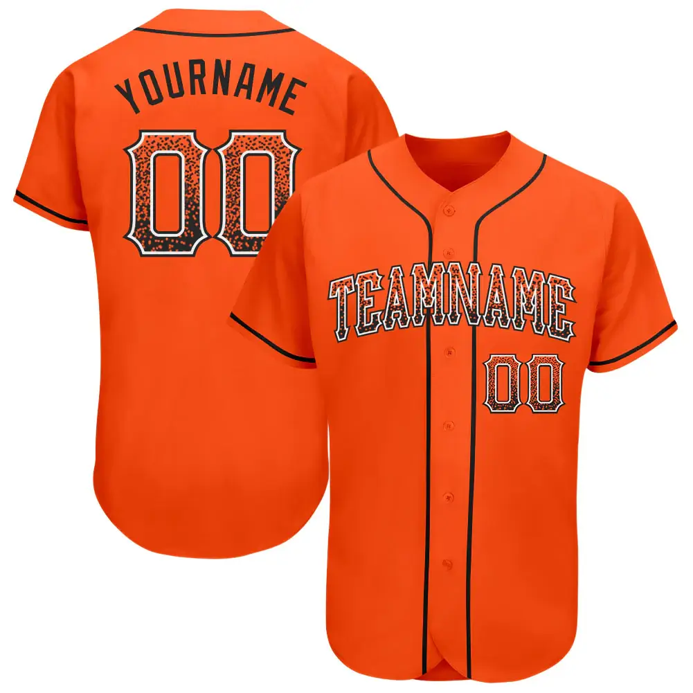 Custom Orange Drift Fashion Baseball Jersey with Black-White