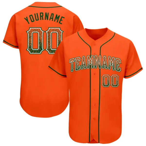 Custom Orange Drift Fashion Baseball Jersey with Green-White