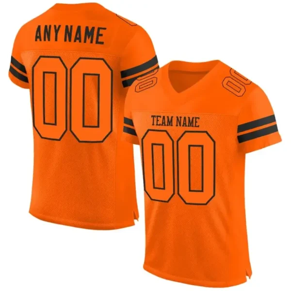 Custom Orange Mesh Football Jersey with Black