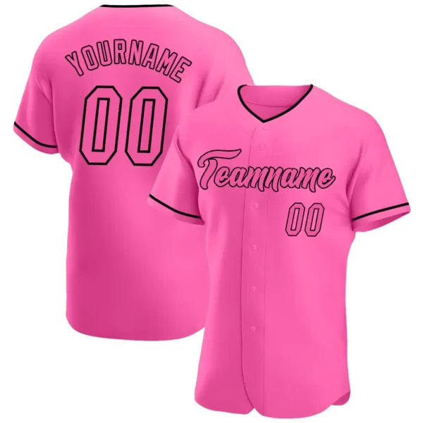 Custom Pink Baseball Jersey with Pink-Black
