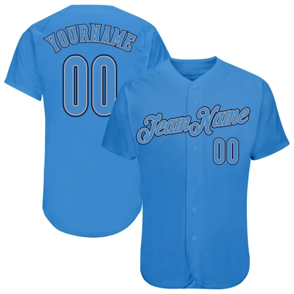 Custom Powder Blue Baseball Jersey with Powder Blue-Navy
