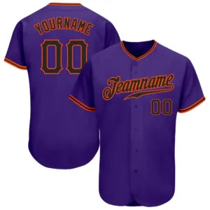Custom Purple Baseball Jersey with Black-Orange