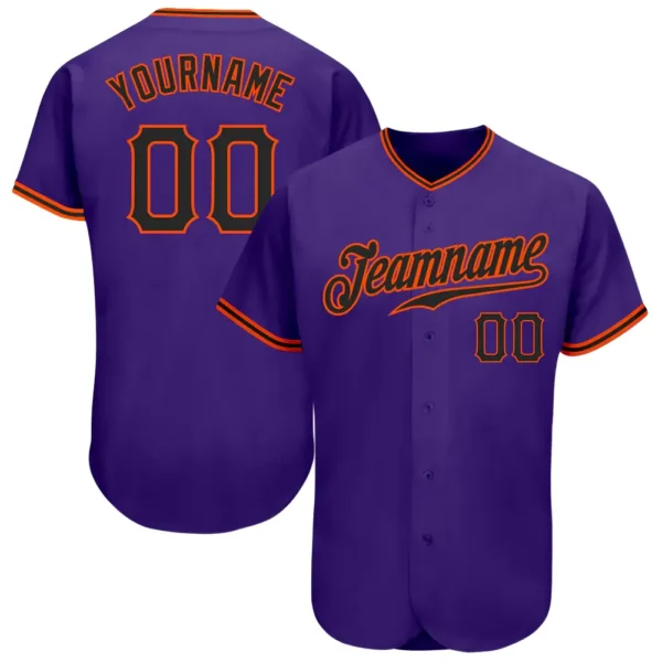 Custom Purple Baseball Jersey with Black-Orange