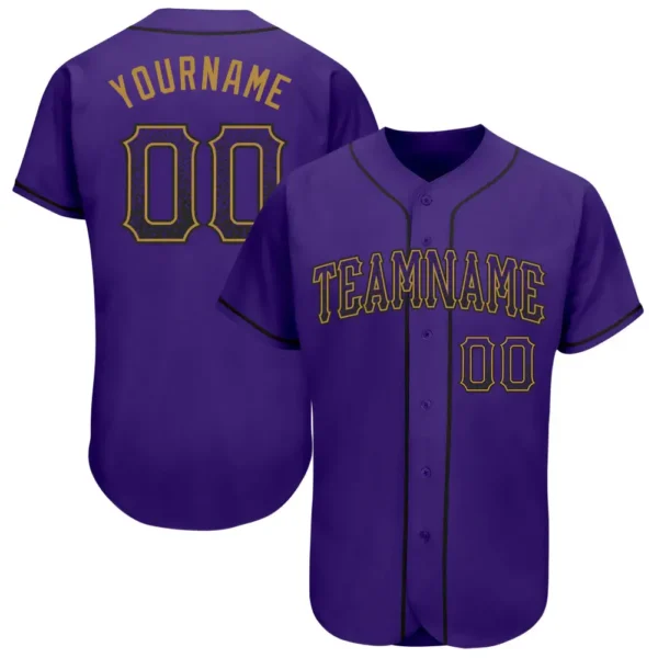 Custom Purple Drift Fashion Baseball Jersey with Purple-Old Gold