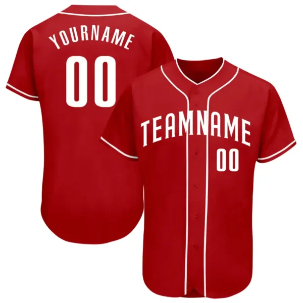 Custom Red Baseball Jersey with White