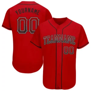 Custom Red Drift Fashion Baseball Jersey with Black-Gray