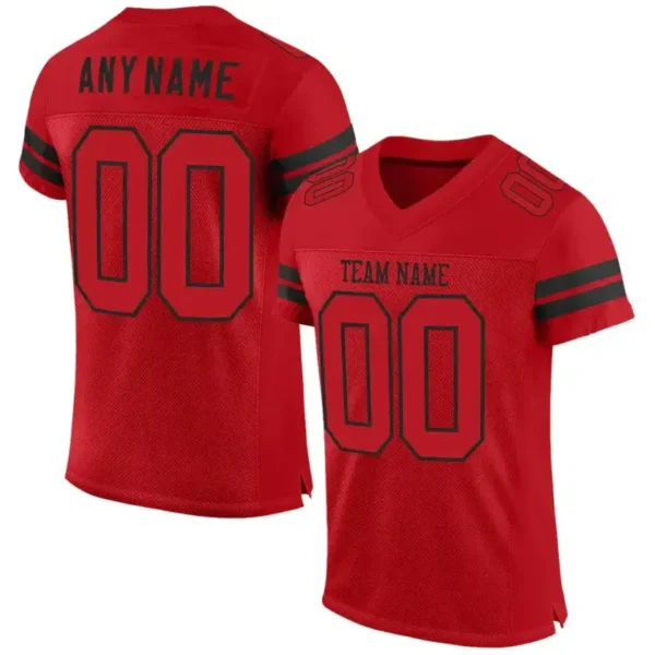 Custom Red Mesh Football Jersey with Black