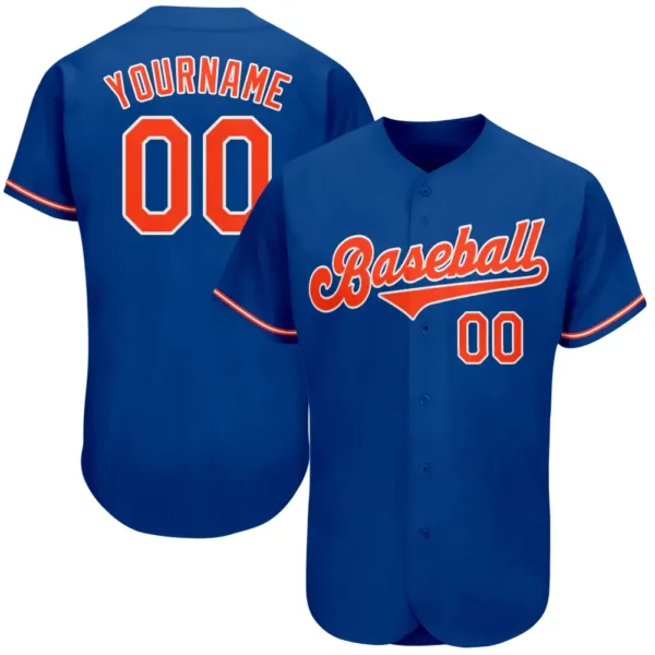 Custom Royal Baseball Jersey with Orange-White