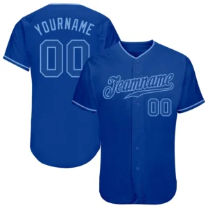 Custom Royal Baseball Jersey with Royal-Light Blue