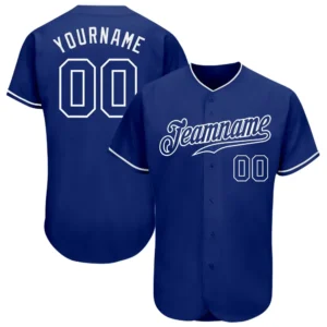 Custom Royal Baseball Jersey with Royal-White