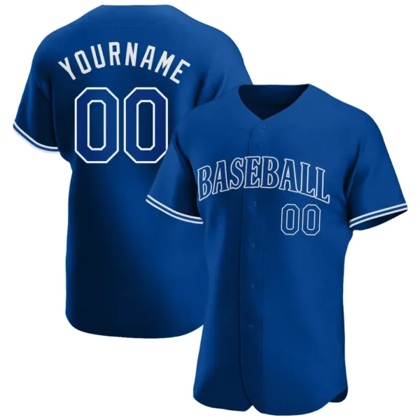 Custom Royal Baseball Jersey with Royal-White