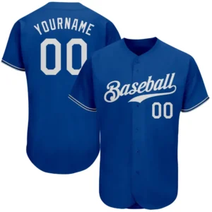 Custom Royal Baseball Jersey with White