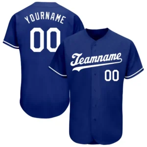 Custom Royal Baseball Jersey with White