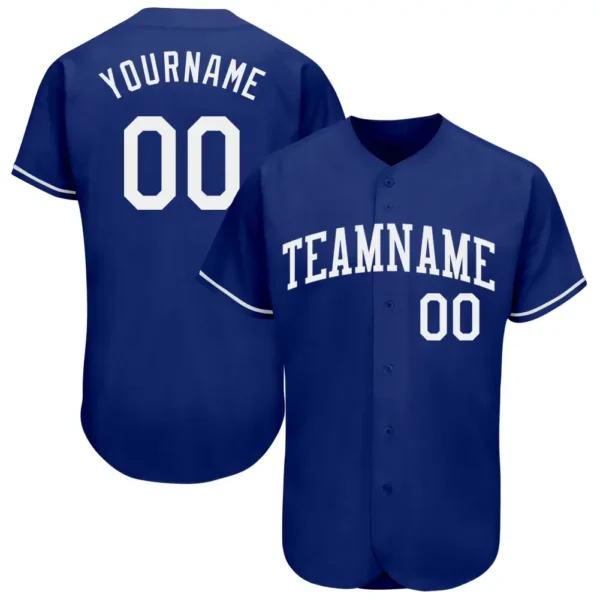 Custom Royal Baseball Jersey with White