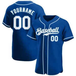 Custom Royal Baseball Jersey with White-Light Blue