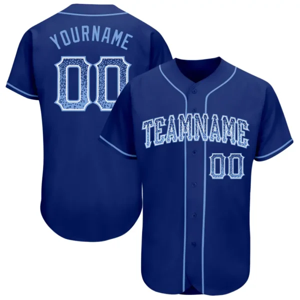 Custom Royal Drift Fashion Baseball Jersey with Light Blue-White