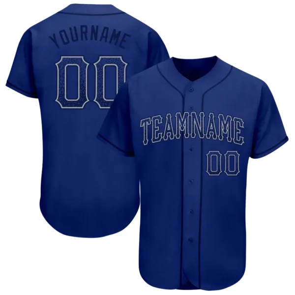 Custom Royal Drift Fashion Baseball Jersey with Navy-Gray