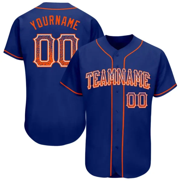 Custom Royal Drift Fashion Baseball Jersey with Orange-White