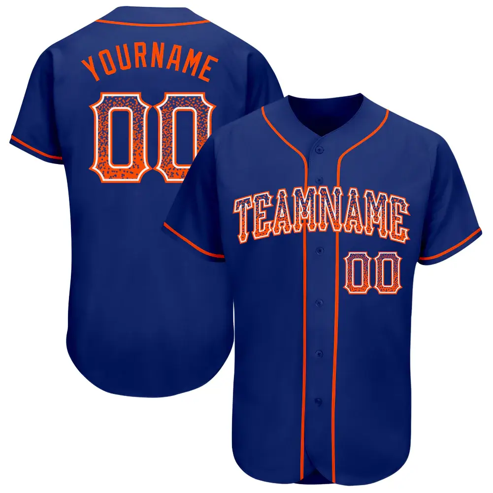 Custom Royal Drift Fashion Baseball Jersey with Orange-White