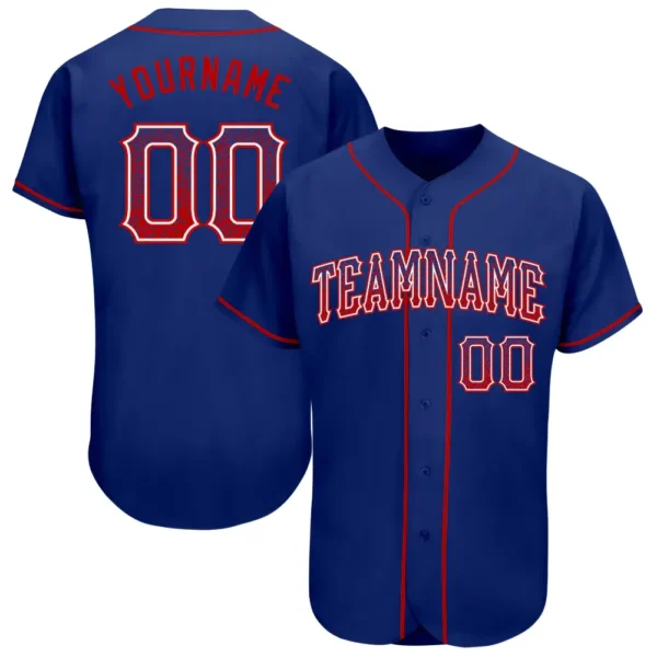 Custom Royal Drift Fashion Baseball Jersey with Red-White
