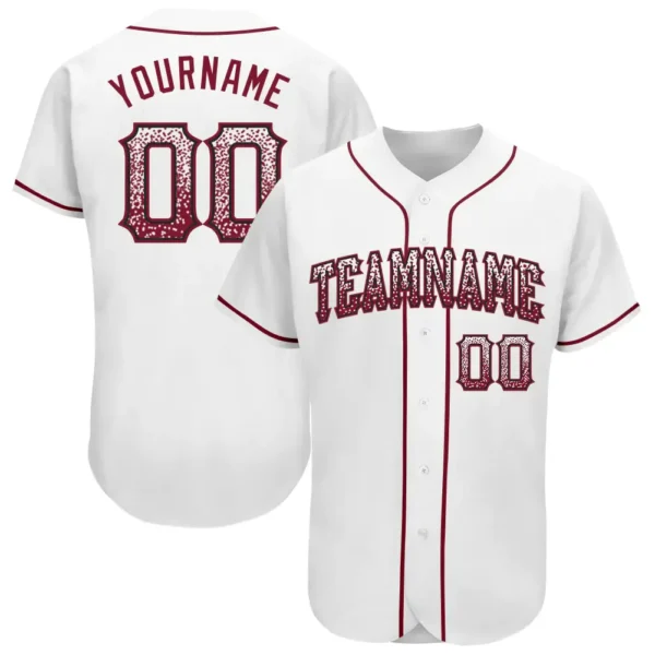 Custom White Drift Fashion Baseball Jersey with Crimson-Black