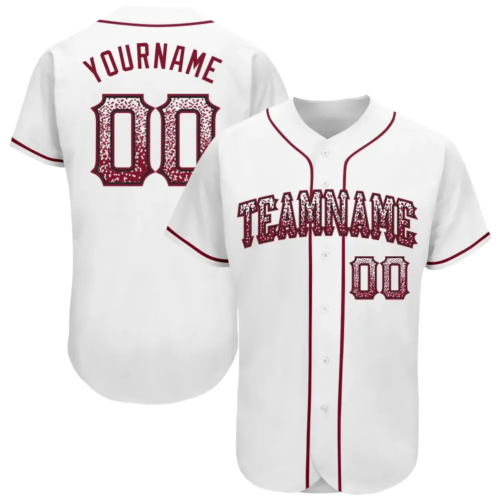 Custom White Drift Fashion Baseball Jersey with Crimson-Black