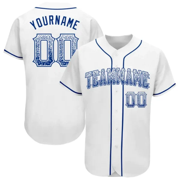 Custom White Drift Fashion Baseball Jersey with Royal